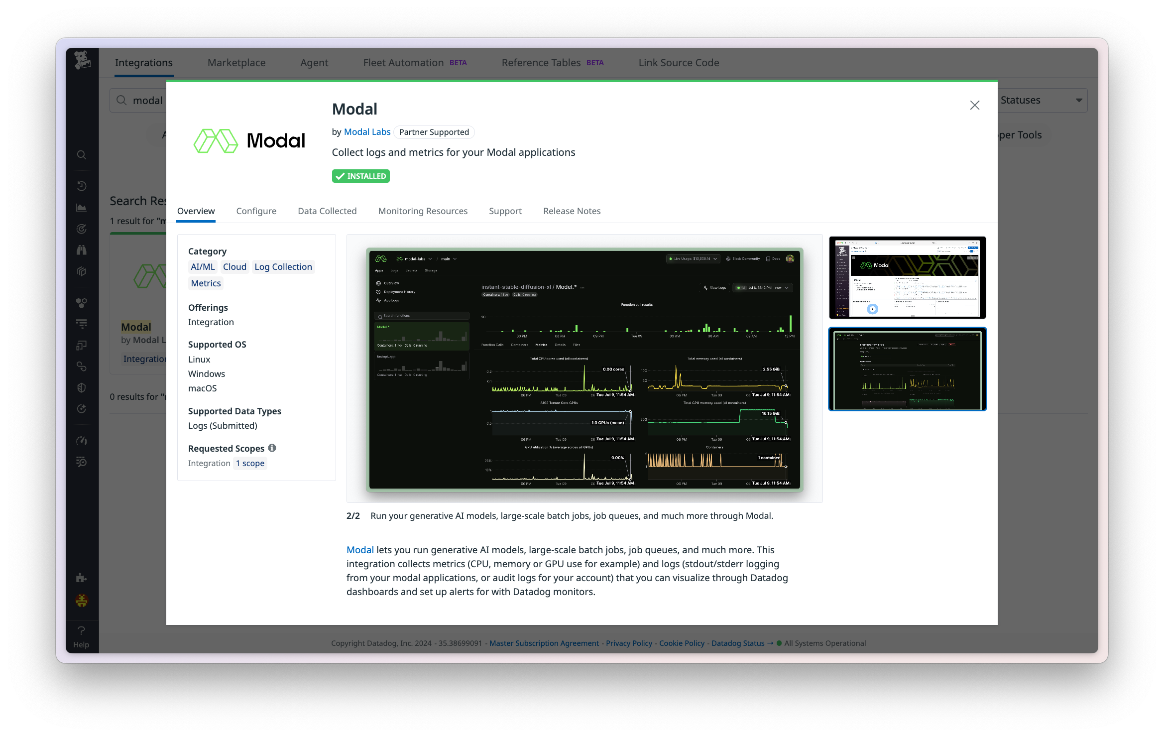 Datadog integration