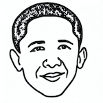 An icon of Barack Obama's head