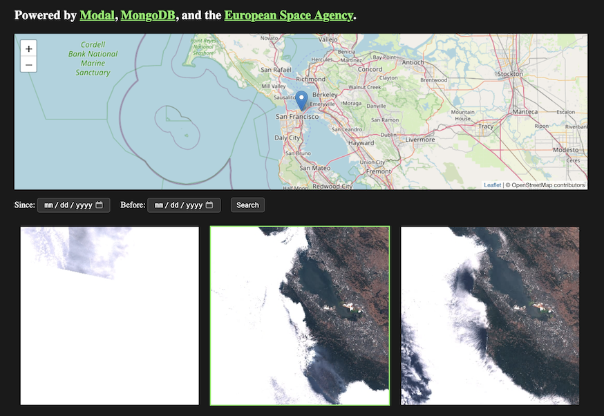 search-california user interface