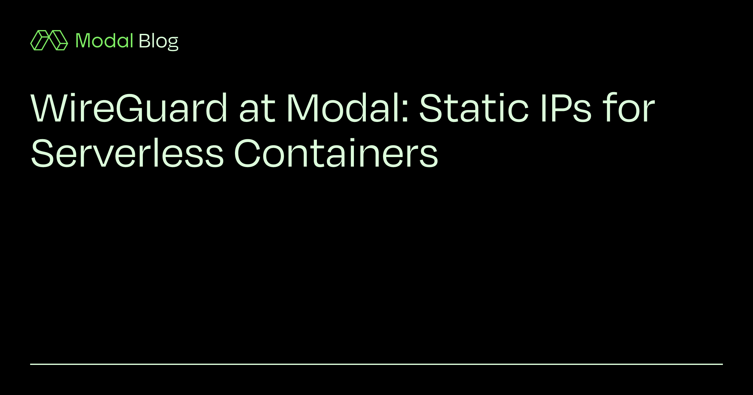 Static IPs for Serverless Containers