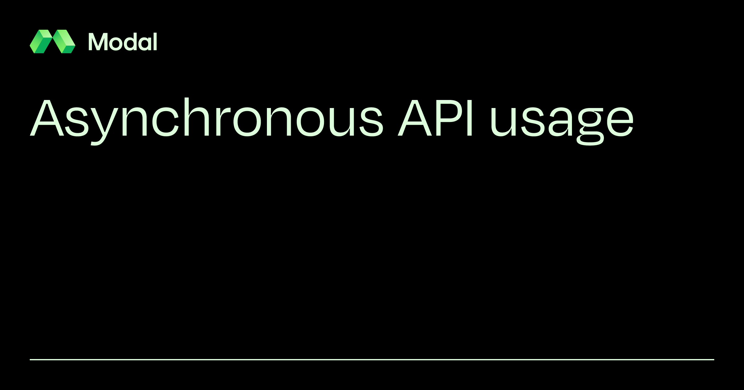 Asynchronous API usage | Modal Docs