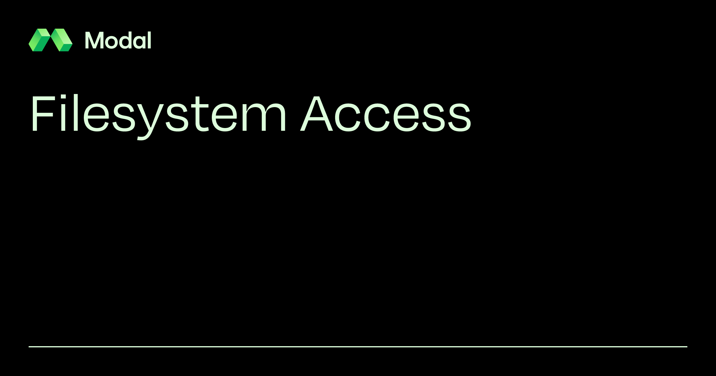 Filesystem Access | Modal Docs