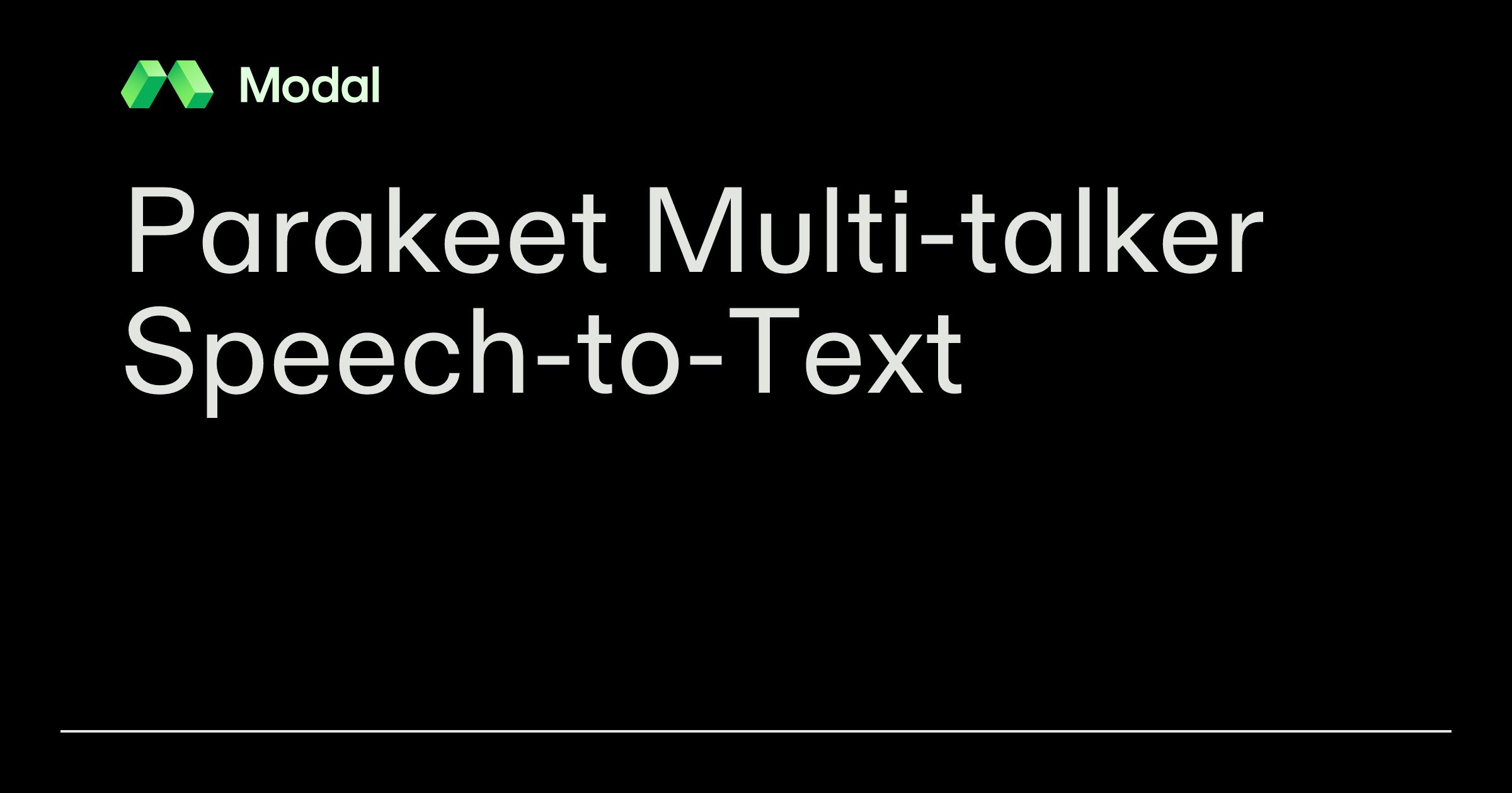 Parakeet Multi-talker Speech-to-Text | Modal Docs