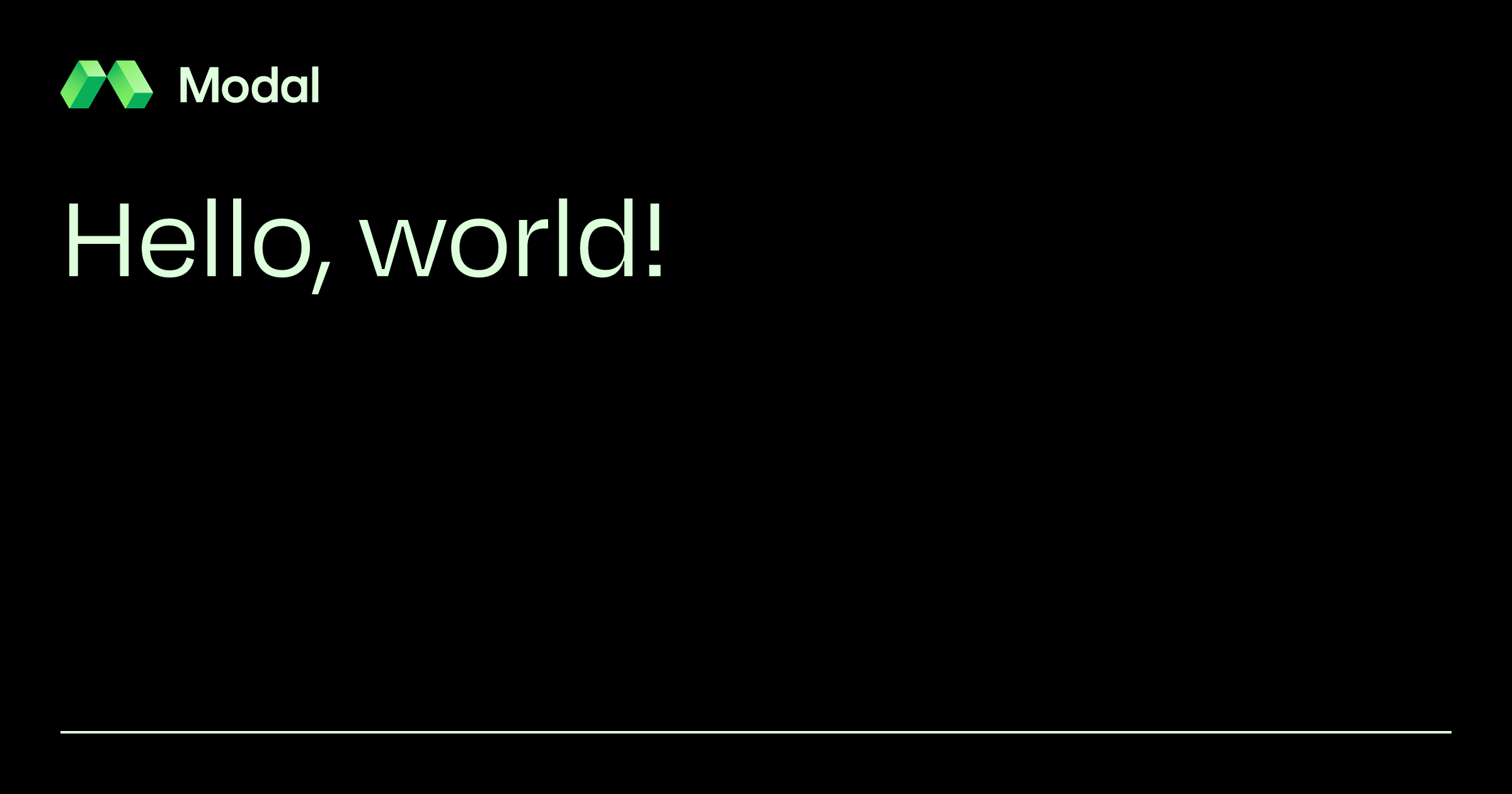 Hello, world! | Modal Docs
