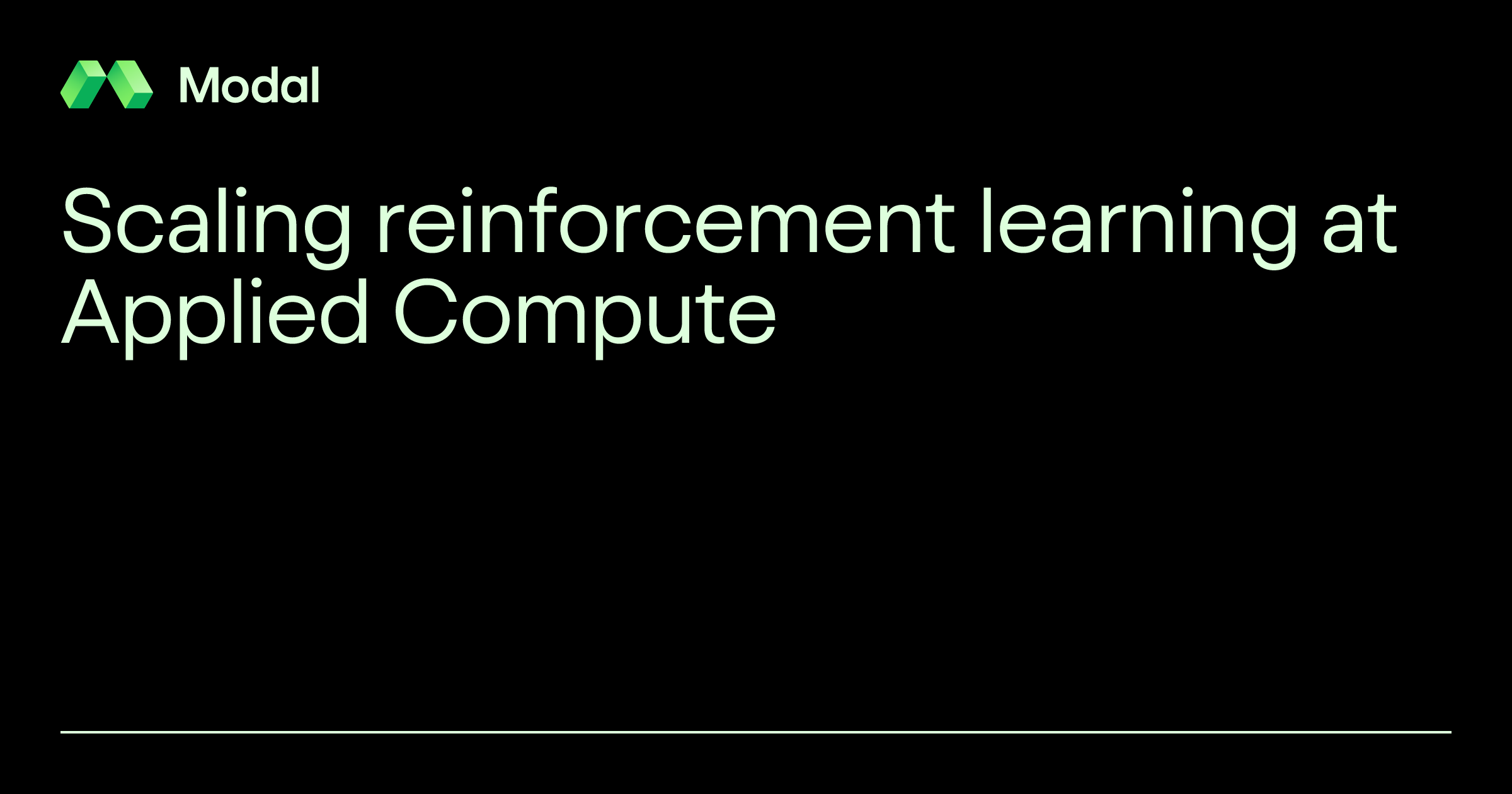 Scaling reinforcement learning at Applied Compute | Modal Blog